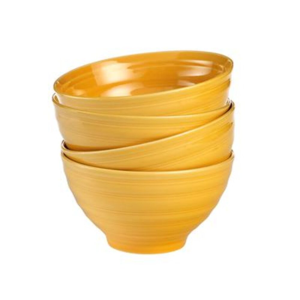 Over and Back Farmhouse Bowls - Set of 4 - Yellow